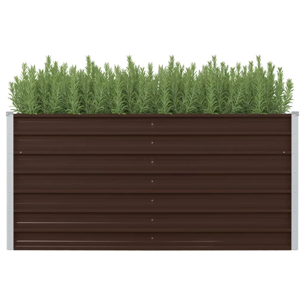 vidaXL Raised Garden Bed Brown 160x80x77 cm Galvanised Steel