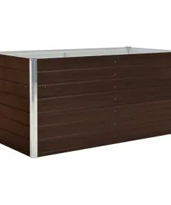 vidaXL Raised Garden Bed Brown 160x80x77 cm Galvanised Steel