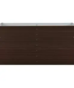 vidaXL Raised Garden Bed Brown 160x80x77 cm Galvanised Steel