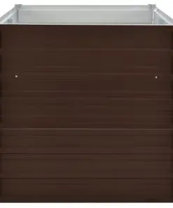 vidaXL Raised Garden Bed Brown 160x80x77 cm Galvanised Steel