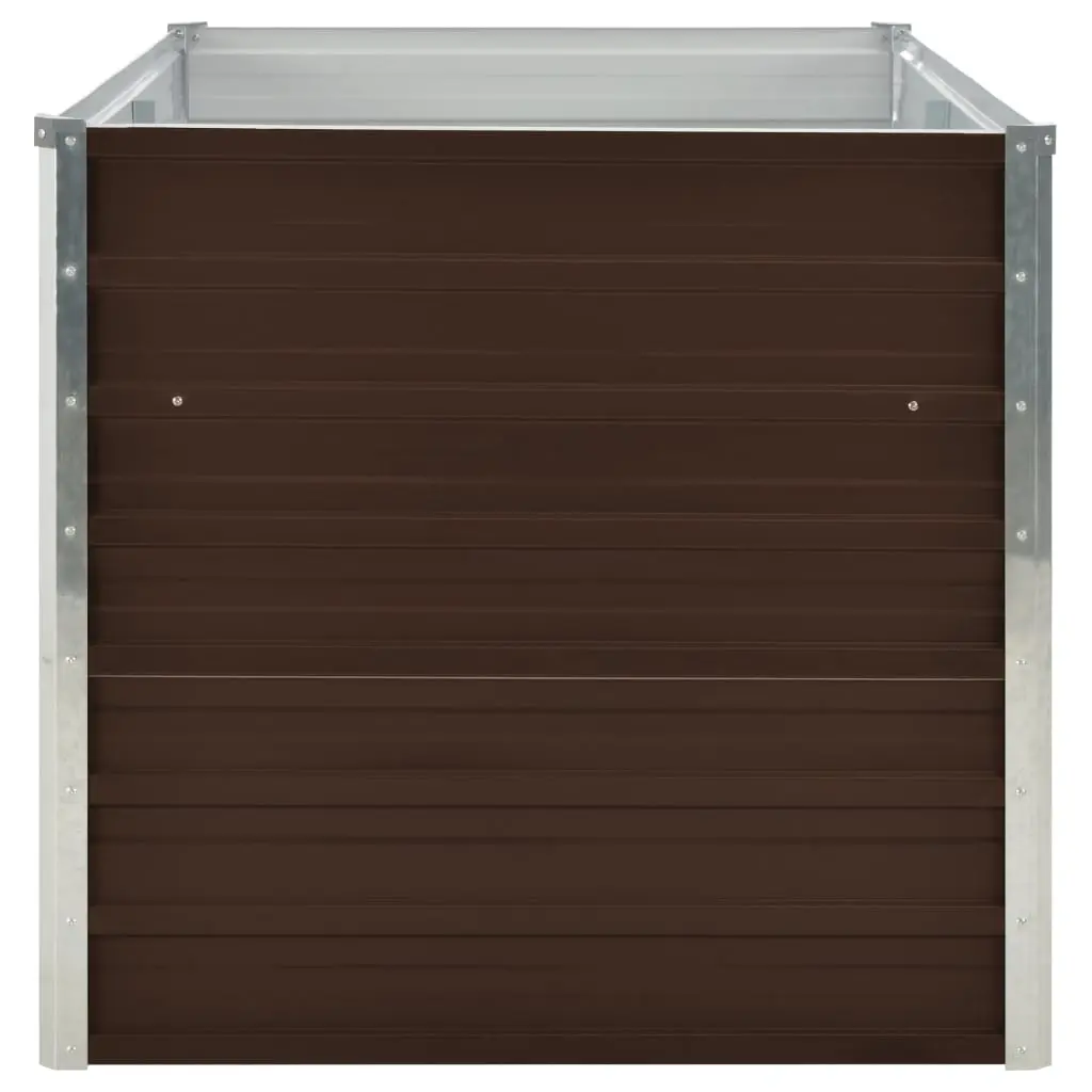 vidaXL Raised Garden Bed Brown 160x80x77 cm Galvanised Steel