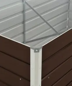 vidaXL Raised Garden Bed Brown 160x80x77 cm Galvanised Steel