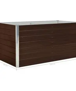 vidaXL Raised Garden Bed Brown 160x80x77 cm Galvanised Steel