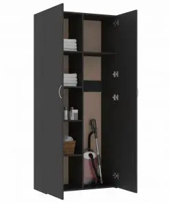 vidaXL Storage Cabinet Grey 80×35.5×180 cm Chipboard