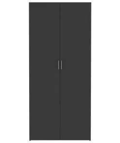 vidaXL Storage Cabinet Grey 80×35.5×180 cm Chipboard