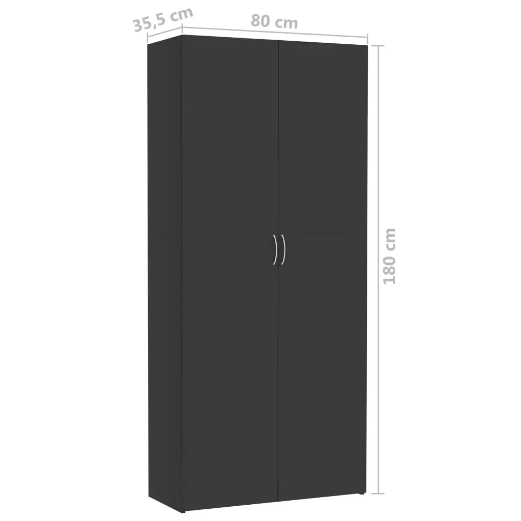 vidaXL Storage Cabinet Grey 80×35.5×180 cm Chipboard