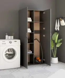 vidaXL Storage Cabinet Grey 80×35.5×180 cm Chipboard