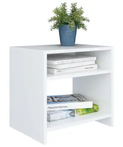 vidaXL Bedside Cabinet White 40x30x40 cm Chipboard
