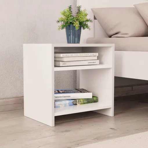 vidaXL Bedside Cabinet White 40x30x40 cm Chipboard