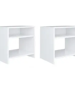 vidaXL Bedside Cabinets 2 pcs White 40x30x40 cm Chipboard