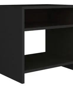 vidaXL Bedside Cabinet Black 40x30x40 cm Chipboard