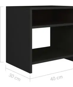 vidaXL Bedside Cabinet Black 40x30x40 cm Chipboard