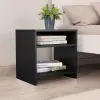 vidaXL Bedside Cabinet Black 40x30x40 cm Chipboard