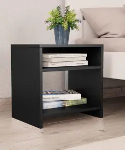 vidaXL Bedside Cabinet Black 40x30x40 cm Chipboard