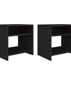 vidaXL Bedside Cabinets 2 pcs Black 40x30x40 cm Chipboard