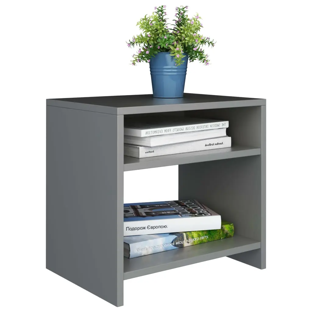 vidaXL Bedside Cabinet Grey 40x30x40 cm Chipboard