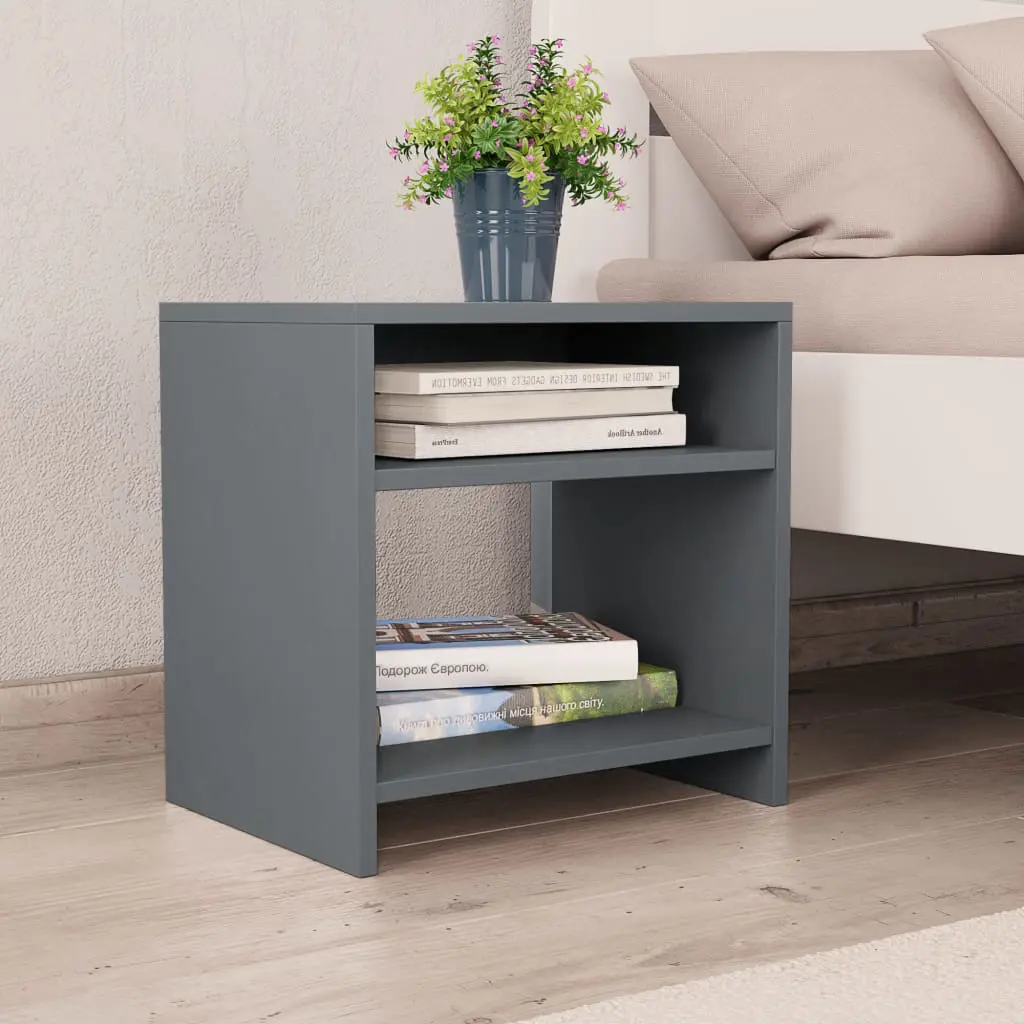 vidaXL Bedside Cabinet Grey 40x30x40 cm Chipboard