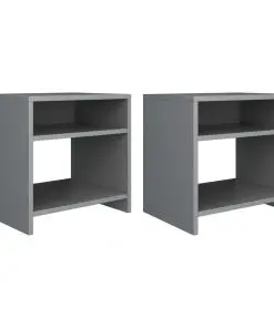 vidaXL Bedside Cabinets 2 pcs Grey 40x30x40 cm Chipboard