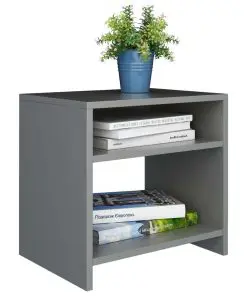 vidaXL Bedside Cabinets 2 pcs Grey 40x30x40 cm Chipboard