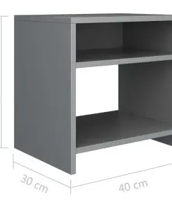 vidaXL Bedside Cabinets 2 pcs Grey 40x30x40 cm Chipboard