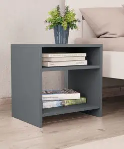 vidaXL Bedside Cabinets 2 pcs Grey 40x30x40 cm Chipboard