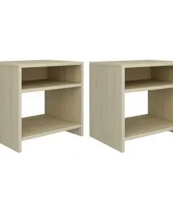 vidaXL Bedside Cabinets 2 pcs Sonoma Oak 40x30x40 cm Chipboard