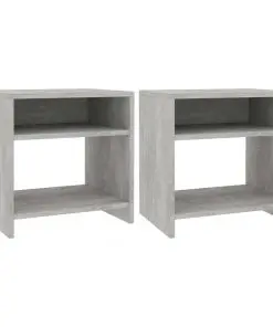 vidaXL Bedside Cabinets 2 pcs Concrete Grey 40x30x40 cm Chipboard
