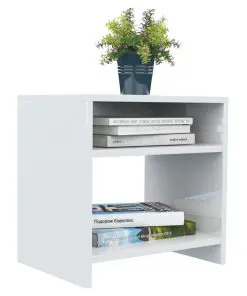 vidaXL Bedside Cabinet High Gloss White 40x30x40 cm Chipboard