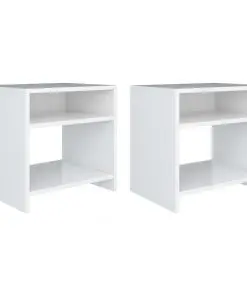 vidaXL Bedside Cabinets 2 pcs High Gloss White 40x30x40 cm Chipboard
