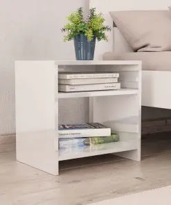 vidaXL Bedside Cabinets 2 pcs High Gloss White 40x30x40 cm Chipboard