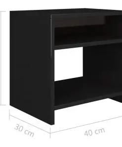 vidaXL Bedside Cabinet High Gloss Black 40x30x40 cm Chipboard
