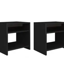 vidaXL Bedside Cabinets 2 pcs High Gloss Black 40x30x40 cm Chipboard