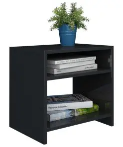 vidaXL Bedside Cabinets 2 pcs High Gloss Black 40x30x40 cm Chipboard