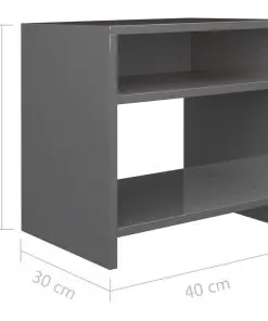 vidaXL Bedside Cabinets 2 pcs High Gloss Grey 40x30x40 cm Chipboard