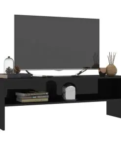 vidaXL TV Cabinet High Gloss Black 120x40x40 cm Chipboard
