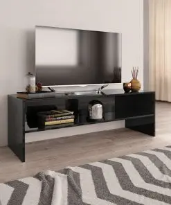 vidaXL TV Cabinet High Gloss Black 120x40x40 cm Chipboard
