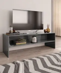 vidaXL TV Cabinet High Gloss Grey 120x40x40 cm Chipboard