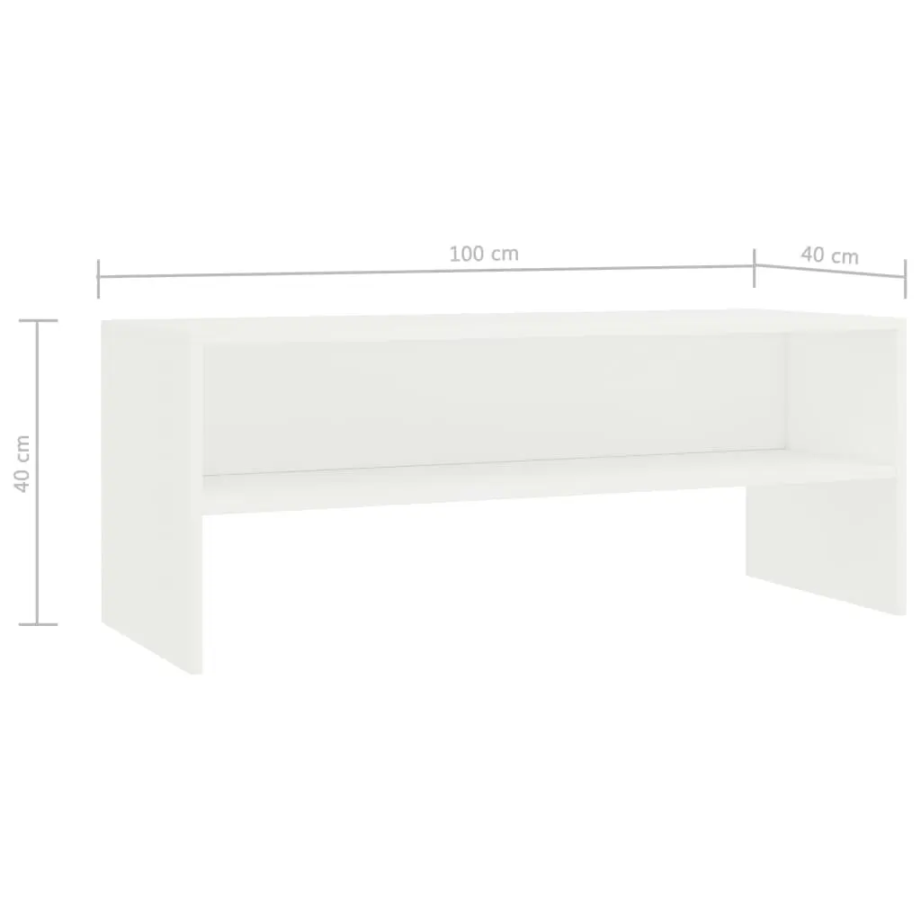 vidaXL TV Cabinet White 100x40x40 cm Chipboard