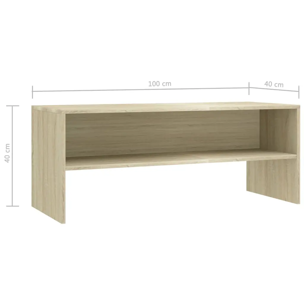 vidaXL TV Cabinet Sonoma Oak 100x40x40 cm Chipboard