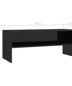 vidaXL TV Cabinet High Gloss Black 100x40x40 cm Chipboard
