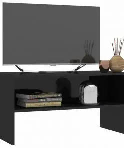 vidaXL TV Cabinet High Gloss Black 80x40x40 cm Chipboard