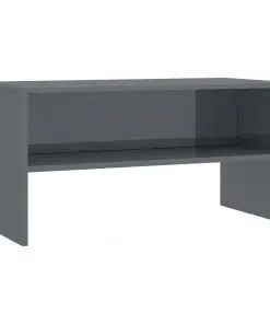vidaXL TV Cabinet High Gloss Grey 80x40x40 cm Chipboard