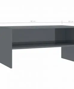 vidaXL TV Cabinet High Gloss Grey 80x40x40 cm Chipboard