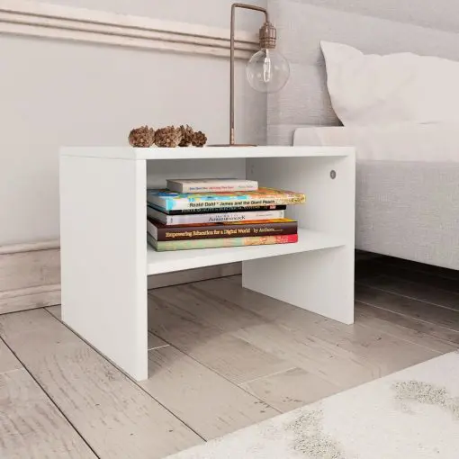 vidaXL Bedside Cabinet White 40x30x30 cm Chipboard