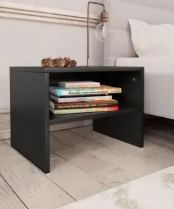 vidaXL Bedside Cabinet Black 40x30x30 cm Chipboard