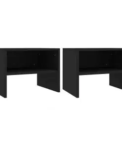 vidaXL Bedside Cabinets 2 pcs Black 40x30x30 cm Chipboard