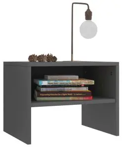 vidaXL Bedside Cabinet Grey 40x30x30 cm Chipboard