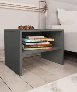 vidaXL Bedside Cabinet Grey 40x30x30 cm Chipboard