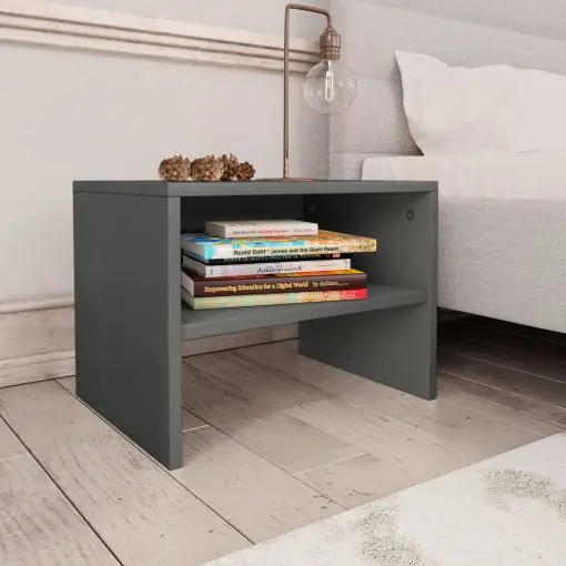 vidaXL Bedside Cabinet Grey 40x30x30 cm Chipboard