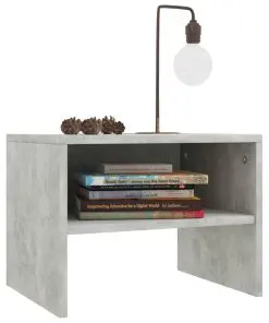vidaXL Bedside Cabinet Concrete Grey 40x30x30 cm Chipboard